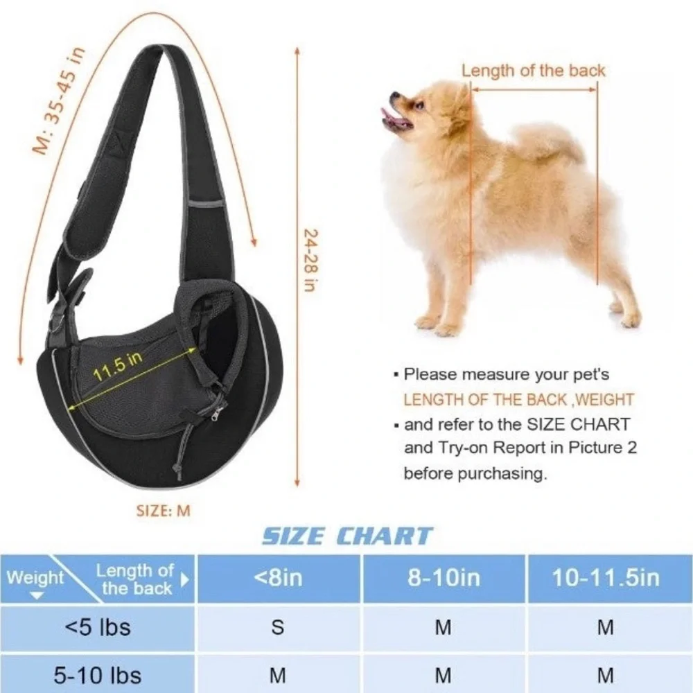 NIB Katziela small dog or cat sling carrier (dog just would not even go in)